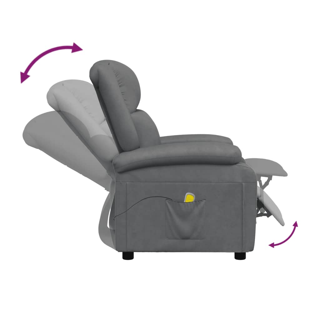 vidaXL Massage Chair Massaging Recliner Push Chair for Elderly Faux Leather