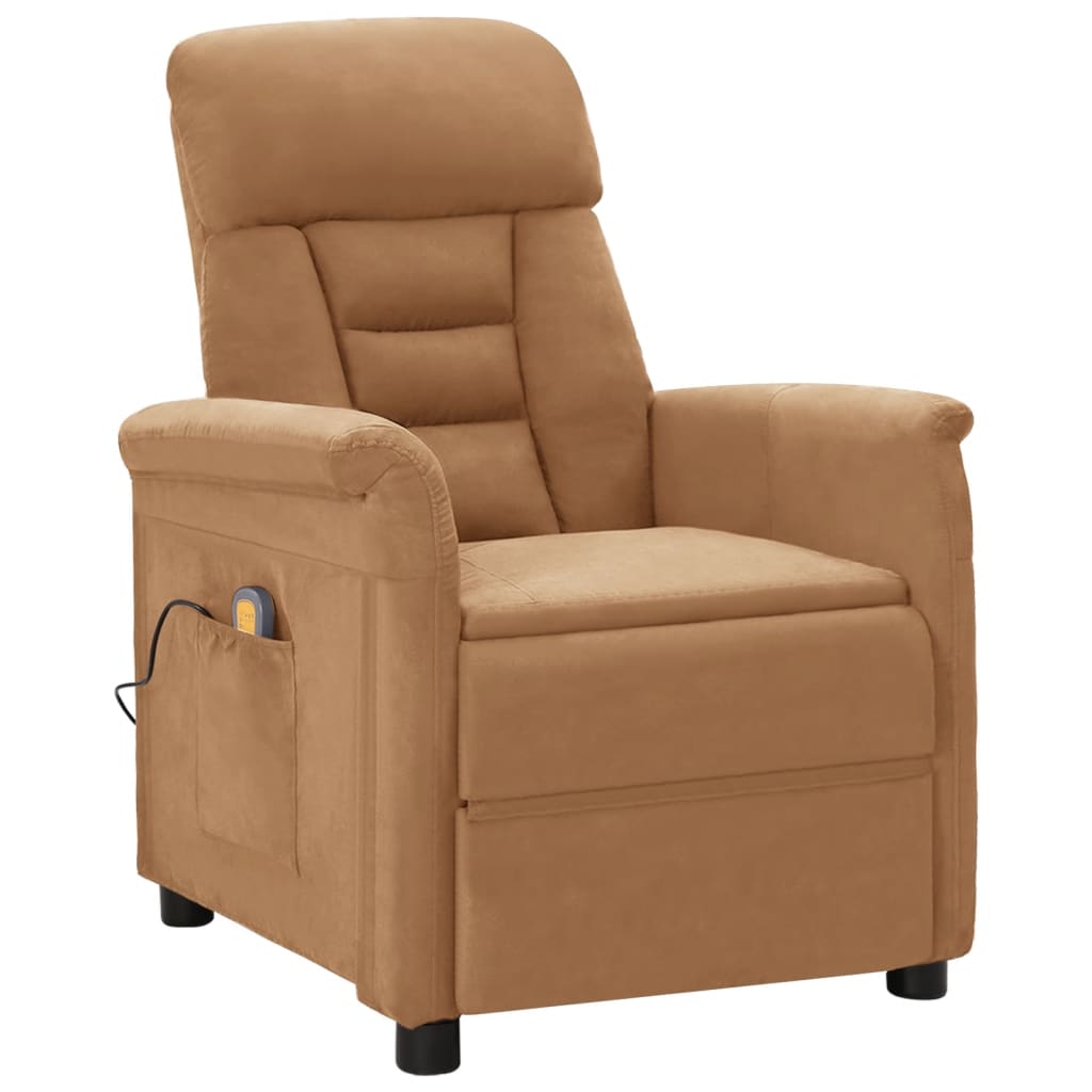 vidaXL Massage Chair Massage Recliner Chair for Elderly Faux Suede Leather