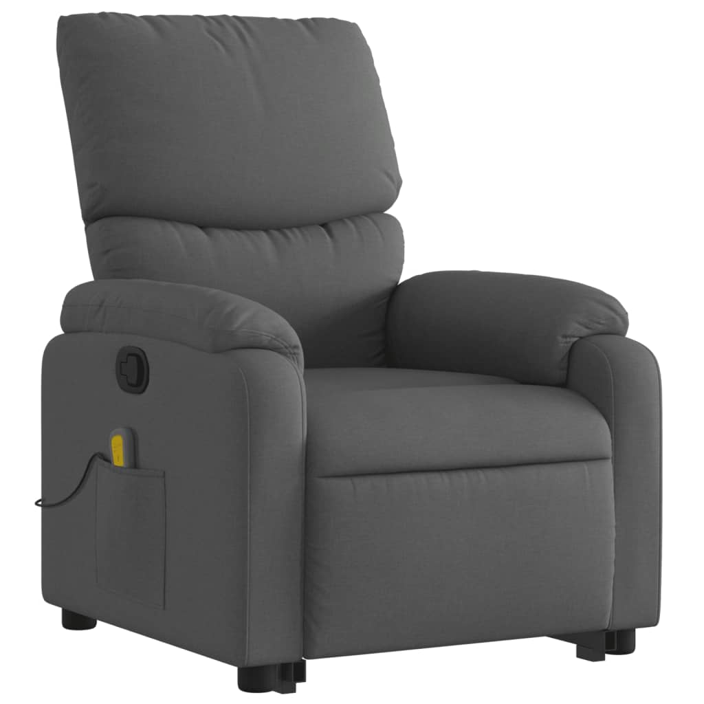 vidaXL Stand up Massage Recliner Chair Dark Gray Fabric