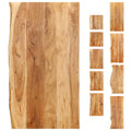 vidaXL Bath Counter Top Wooden Vanity Top with Live Edges Solid Wood Acacia